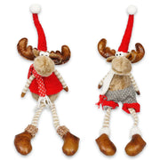 23.2" Holiday Christmas Moose Home Decorations Red and Gray Color The Wires Zone