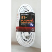 25 Feet White Heavy Duty Single Outlet Indoor Outdoor Extension Cord The Wires Zone