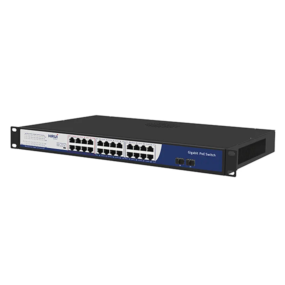 26-Port Gigabit Intelligent PoE Switch HR200-AFG-242S-400 with 24 Giga