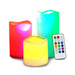 3 Piece Set Multi Color RGB LED Flameless Candles with Remote Control & Timer The Wires Zone