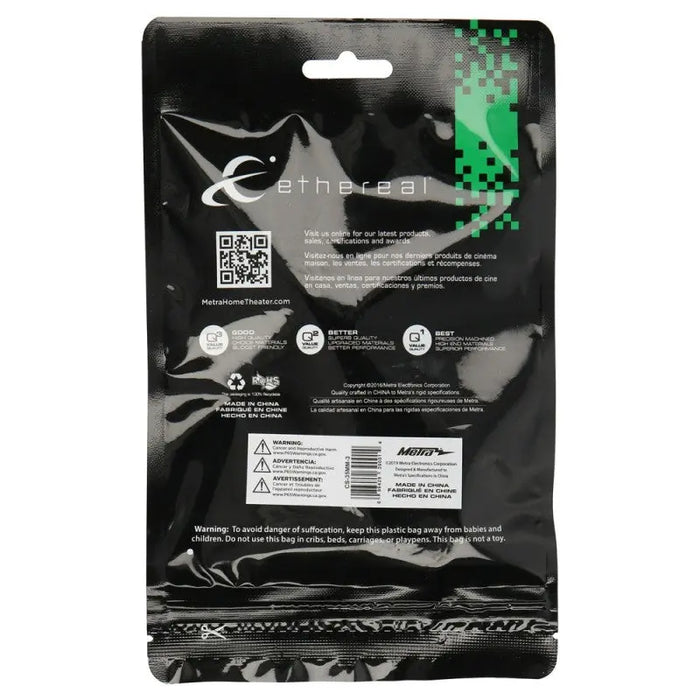 3.5mm Audio Plug Stereo Cable 3ft for Car/Home Speakers Black Ethereal