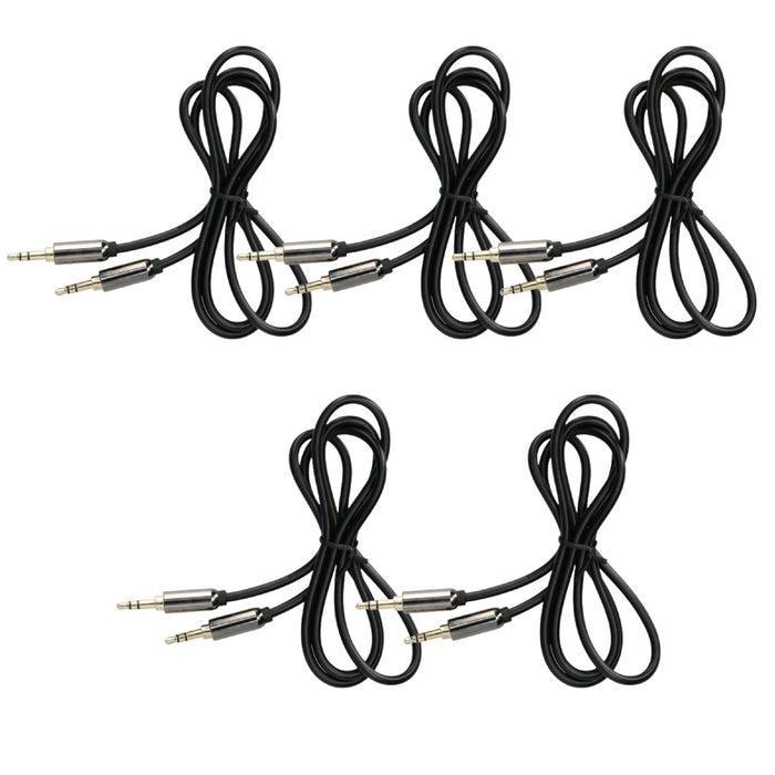 3.5mm Plug Stereo Analog Audio Cable 3ft for Car or Home Speakers Black (1-5 Pack) Ethereal