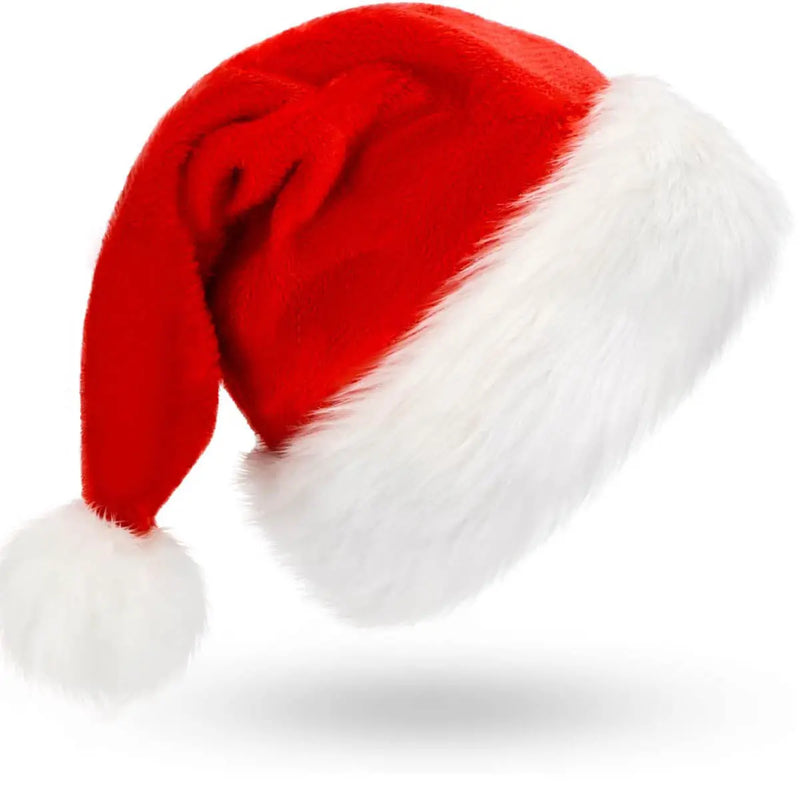 30"H Jumbo Red & White Christmas Santa Hat Soft Comfortable W/ Plush Cuff The Wires Zone