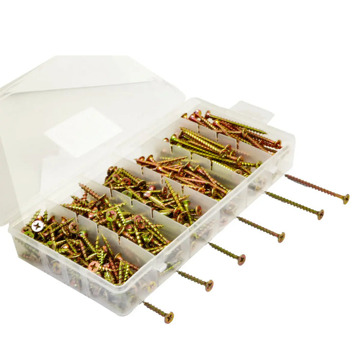 335 Pcs Assorted #6 Steel Phillips Bugle Head Wood Rocket Kit Yellow Zinc The Wires Zone