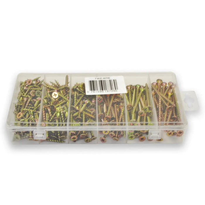 335 Pcs Assorted #6 Steel Phillips Bugle Head Wood Rocket Kit Yellow Zinc The Wires Zone