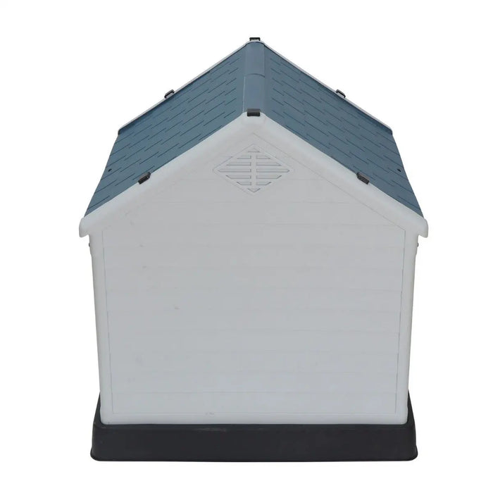 38.75" Dog House with Blue Roof for Medium & Large Size Pets Weather Resistant The Wires Zone