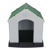 38.75" Dog House with Green Roof for Medium & Large Size Pets Weather Resistant The Wires Zone