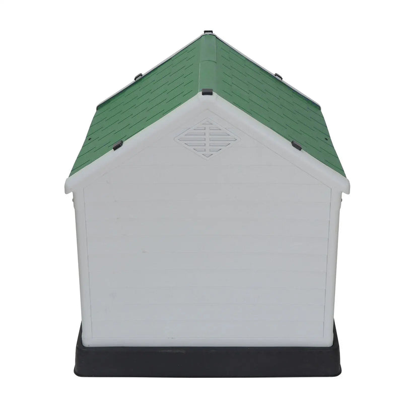 38.75" Dog House with Green Roof for Medium & Large Size Pets Weather Resistant The Wires Zone