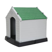 38.75" Dog House with Green Roof for Medium & Large Size Pets Weather Resistant The Wires Zone