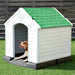 38.75" Dog House with Green Roof for Medium & Large Size Pets Weather Resistant The Wires Zone