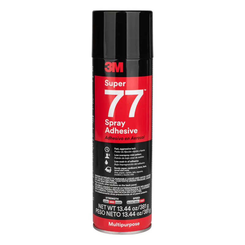 3M Super 77 Multipurpose Spray Adhesive 13.44 fl. oz. Aerosol Glue for Wood, Plastic, Metal, Fabric and more 3M