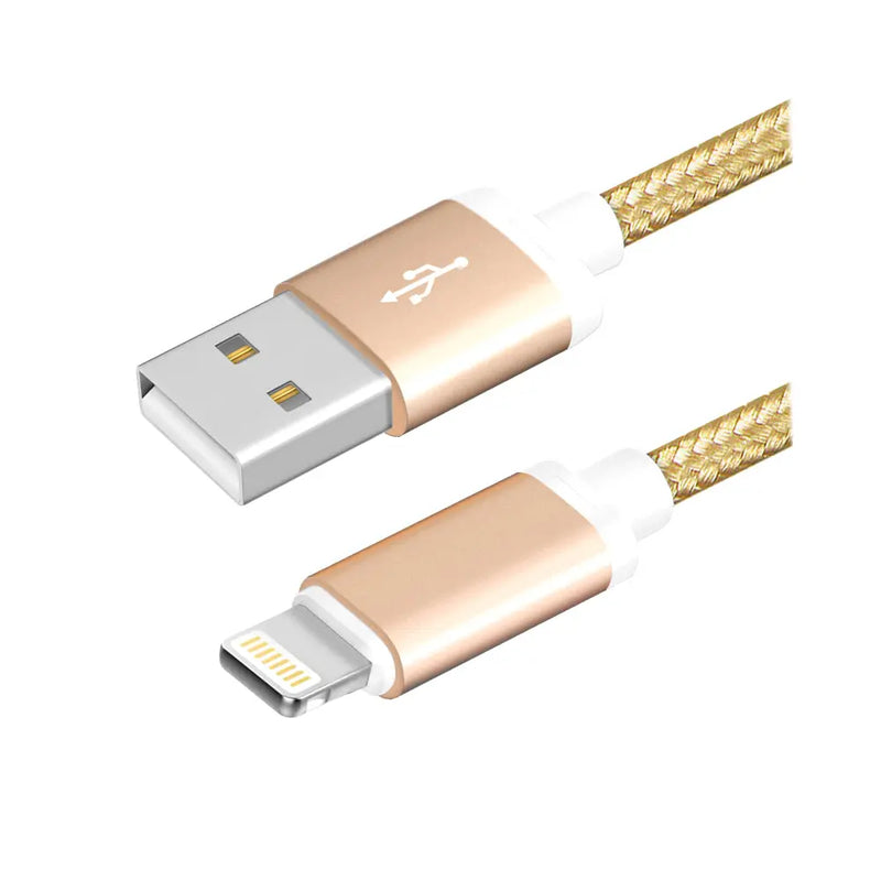 3ft Braided Lightning to USB A iPhone 5 6 7 8 plus X Fast Charge & Data Cable The Wires Zone