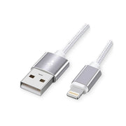 3ft Braided Lightning to USB A iPhone 5 6 7 8 plus X Fast Charge & Data Cable The Wires Zone