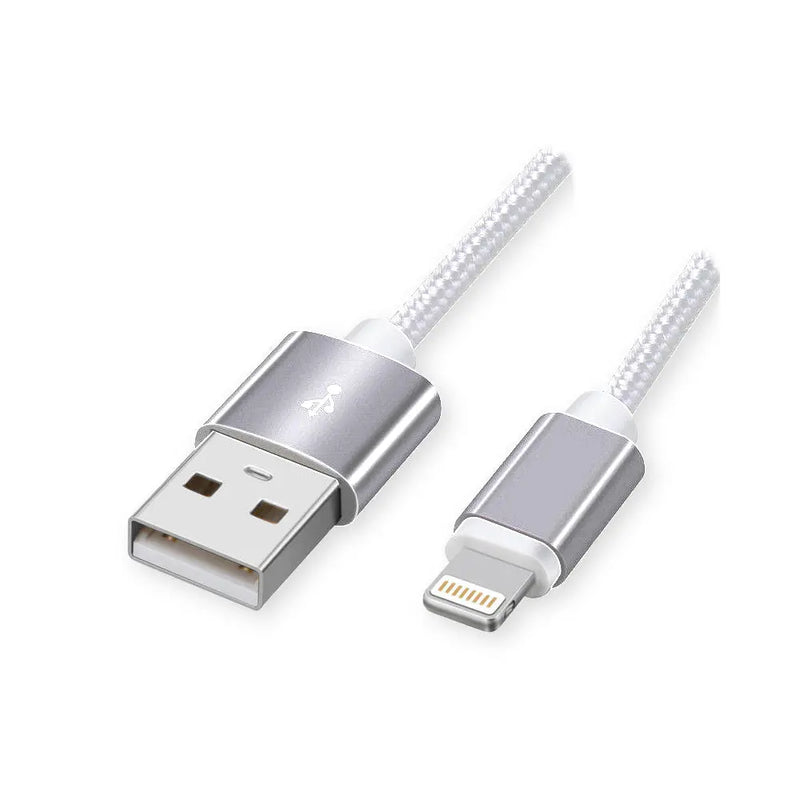 3ft Braided Lightning to USB A iPhone 5 6 7 8 plus X Fast Charge & Data Cable The Wires Zone