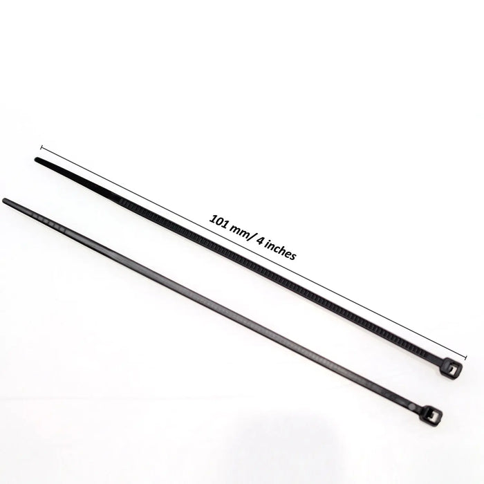4" Black Zip Ties Cable Nylon Wrap 18 lbs Tensile Strength for Indoor Outdoor (1000 Pack) The Wires Zone