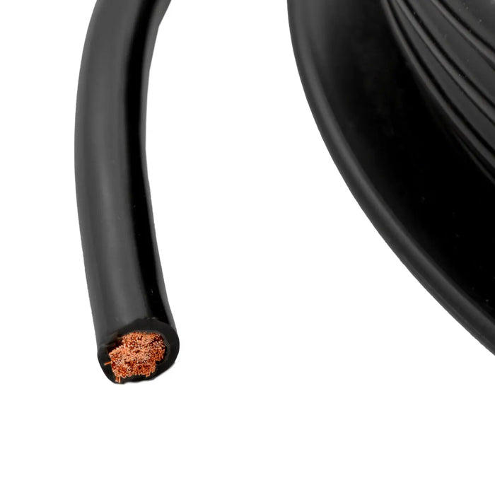 4 Gauge 100ft OFC Power Cable Oxygen-Free Copper Ground Wire (4 AWG Black 100' Spool) The Wires Zone