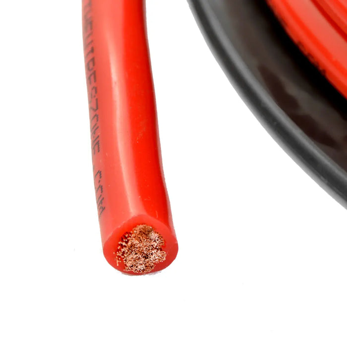 4 Gauge 100ft OFC Power Cable Oxygen-Free Copper Ground Wire (4 AWG Red 100' Spool) The Wires Zone
