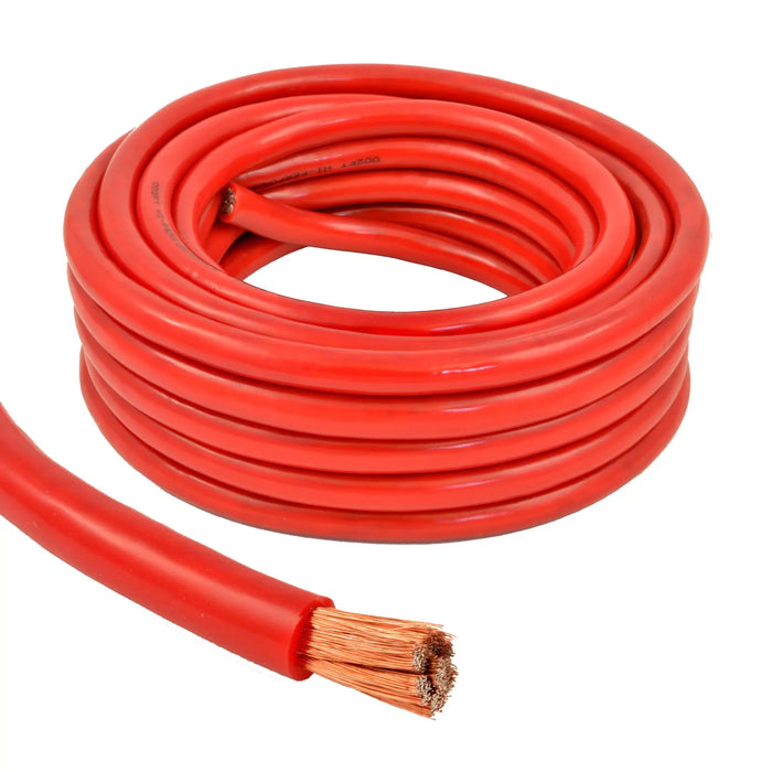 4 Gauge 25 Feet High Performance Amplifier Power Cable (Red) The Wires Zone