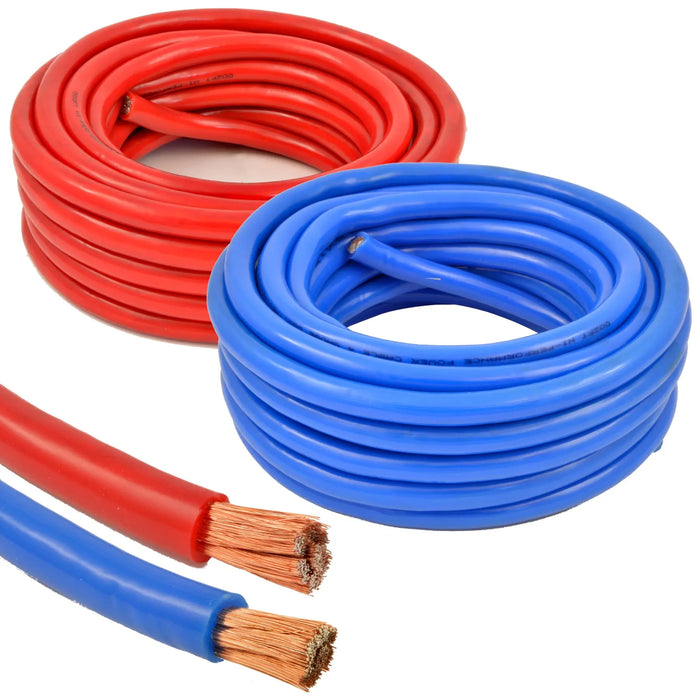 4 Gauge 25 Feet Red and Blue High Performance Amplifier Power/Ground Cable (Red/Blue) The Wires Zone