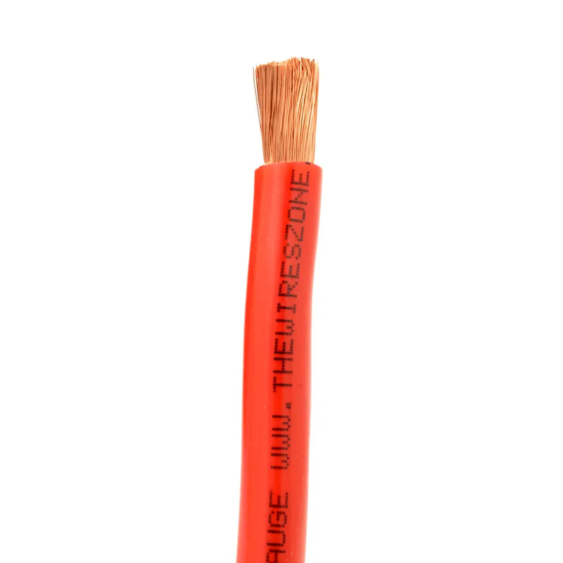 4 Gauge 25ft Red and Black OFC Ground Cable Oxygen-Free Copper Power Wire (4 AWG 25' Red / 25' Black) The Wires Zone