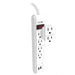4 Outlet Surge Protector with 2 2.1A USB Charging Ports 6 feet Long - White Helios