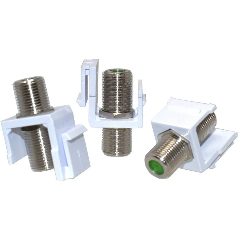 4G Technology White Snap-In F-Type Insert Keystone Jack Modular (5-50 Pack) The Wires Zone