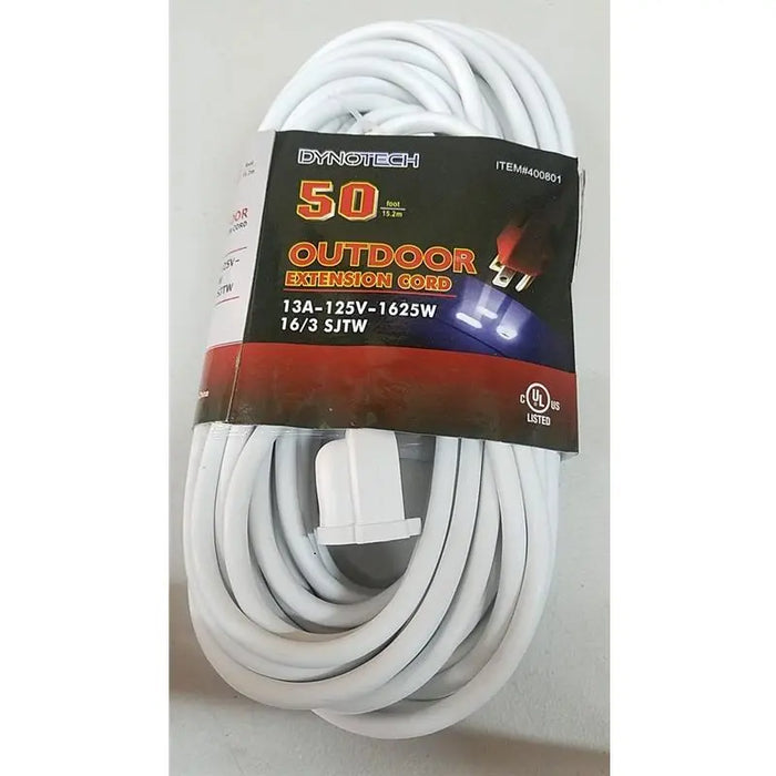 50 Feet White Heavy Duty Single Outlet Indoor Outdoor Extension Cord The Wires Zone