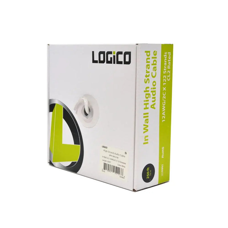 500Ft In Wall Audio Speaker Wire 12/2 12AWG 2 Conductor Speaker Wire Bulk Cable Logico