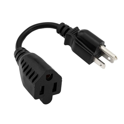 6" Power Extension Cables Outlet Savers 16AWG 300V UL Approved Black (6 Pack) The Wires Zone