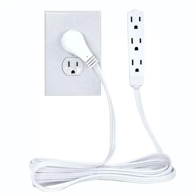 6 Feet White Heavy Duty 3 Outlet Indoor 13A Flat Plug Extension Cord The Wires Zone