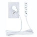 6 Feet White Heavy Duty 3 Outlet Indoor 13A Flat Plug Extension Cord The Wires Zone