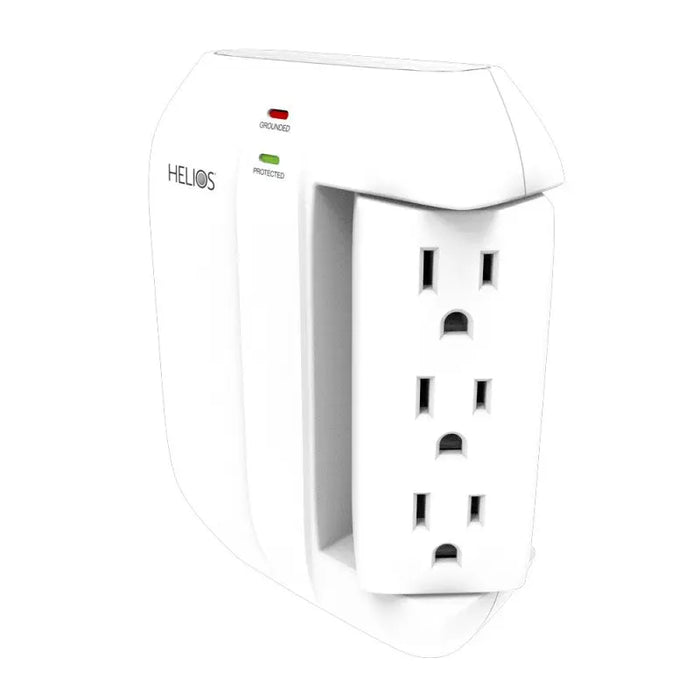 6 Outlet Wall Tap Surge Protector 450 Joules Swivel Side Sockets Helios