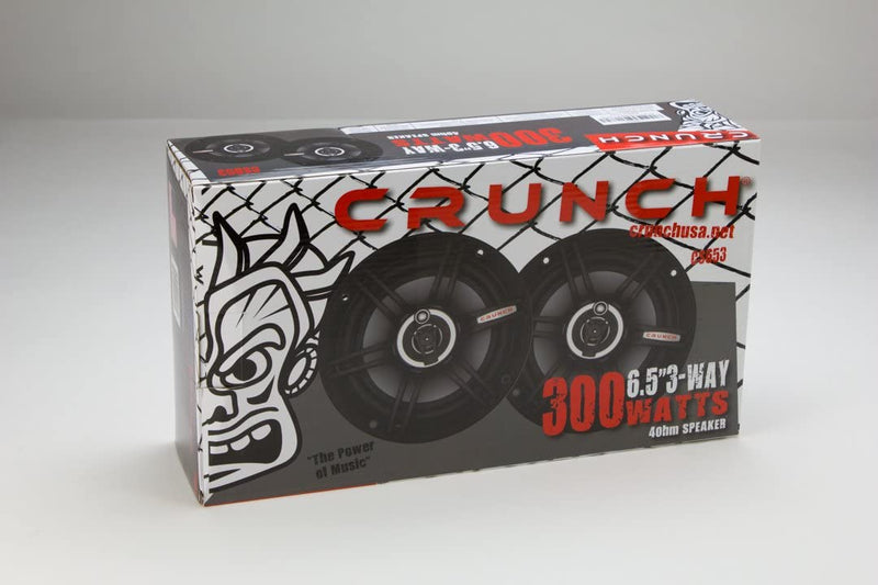 Crunch CS653 CS 6.5" 300 Watts Full Range 3 Way Series Coaxial Speakers - Pair