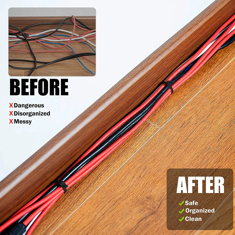 8" Black Zip Ties Cable Nylon Wrap 50 lbs Tensile Strength for Indoor Outdoor (100-1000 Pack) The Wires Zone