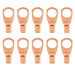 8 Gauge AWG Non-Insulated Pure Copper Lugs Ring Terminals Connectors 3/8" Inch Ring Size 10 Pack The Wires Zone
