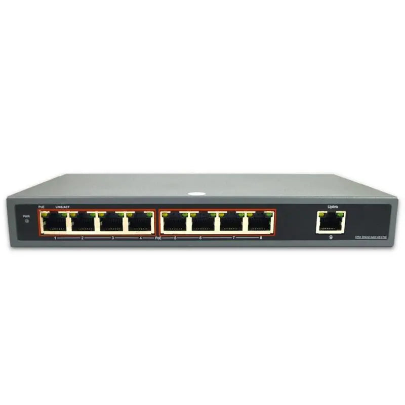 8 Port Unmanaged Gigabit Ethernet PoE Switch and Uplink Port, 10/100/1000Mbps The Wires Zone