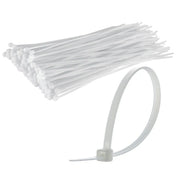 8", 40LB Capacity, UL Approved ZIP Cable Ties Made From 66 Nylon, Indoor/Outdoor, White (100-1000 Pack) The Wires Zone