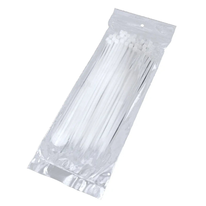 8", 40LB Capacity, UL Approved ZIP Cable Ties Made From 66 Nylon, Indoor/Outdoor, White (100-1000 Pack) The Wires Zone