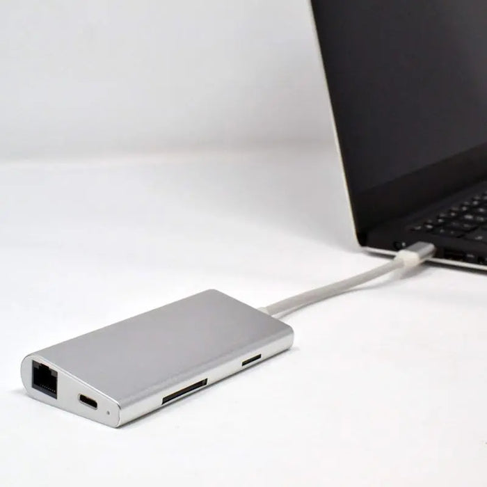 8-in-1 USB Type C HUB Adapter HDMI, USB 3.0, RJ45, Card Reader, Type C Logico