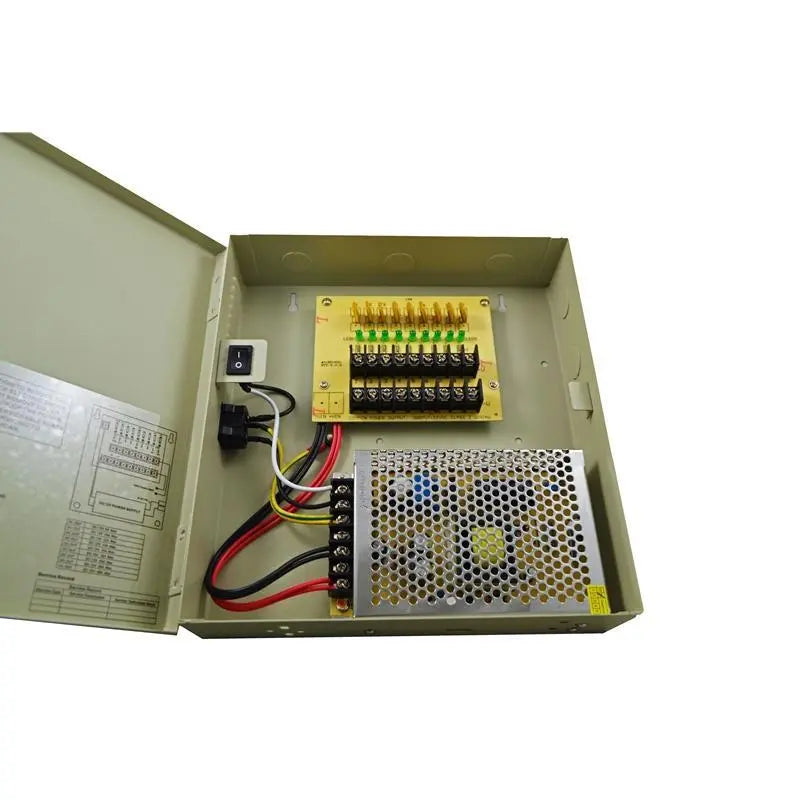 9 Channel CCTV Security Camera Distribution Power Supply Box 12V 10A The Wires Zone