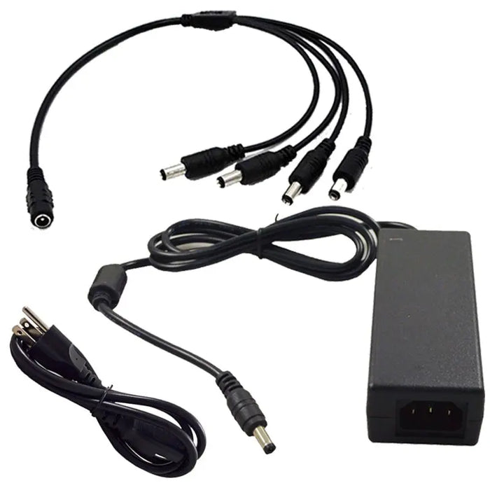 AC DC 12 Volts 3 Amp Power Adapter with 1 to 4 Splitter for CCTV Cam UL Listed The Wires Zone