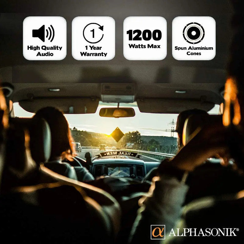 Alphasonik AS10DF 10" 1200 Watts 4-Ohm Down Fire Shallow Mount Flat Enclosed Subwoofer Alphasonik