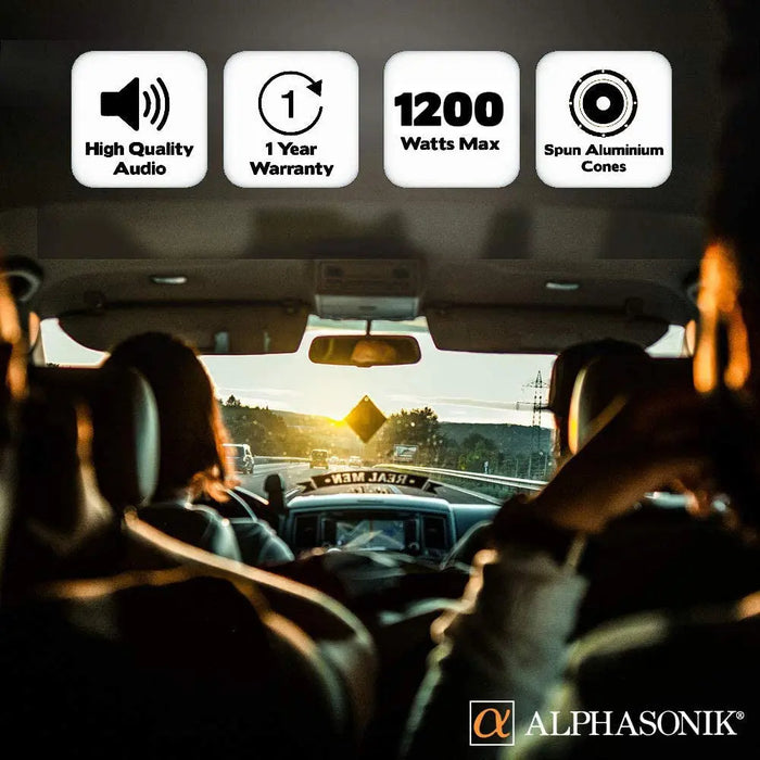 Alphasonik AS10DF 10" 1200 Watts 4-Ohm Down Fire Shallow Mount Flat Enclosed Subwoofer Alphasonik