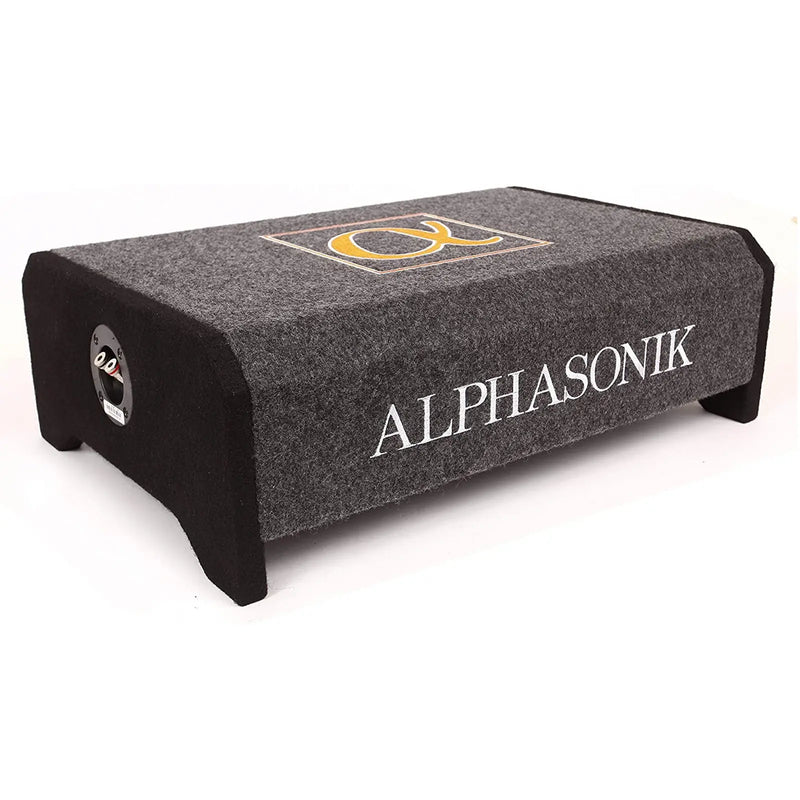 Alphasonik AS12DF 12" 1500 Watts 4-Ohm Down Fire Shallow Mount Flat Enclosed Subwoofer Alphasonik