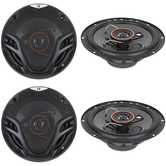 Alphasonik AS265P 6.5 350 Watts 3-Way Car Audio Coaxial Speaker (2 Pairs) Alphasonik
