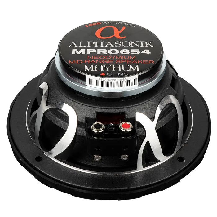 Alphasonik MPRO654 Mayhem Series 6.5" Midrange Speakers 4 Ohm Neodymium Pair Alphasonik
