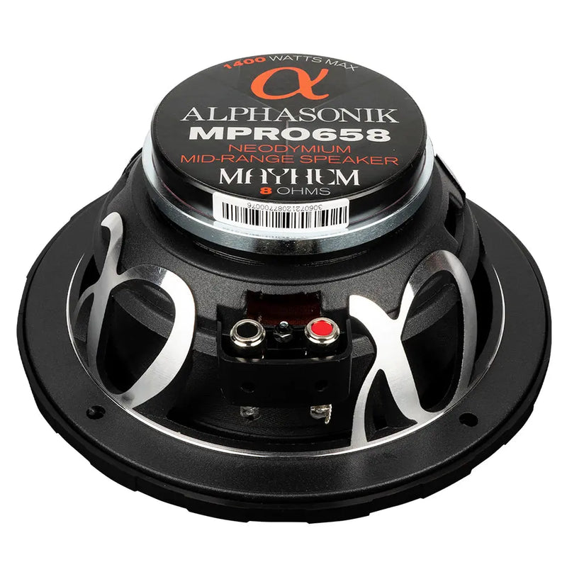Alphasonik MPRO658 Mayhem Series 6.5" Midrange Speakers 1400W 8 Ohm Neodymium Pair Alphasonik