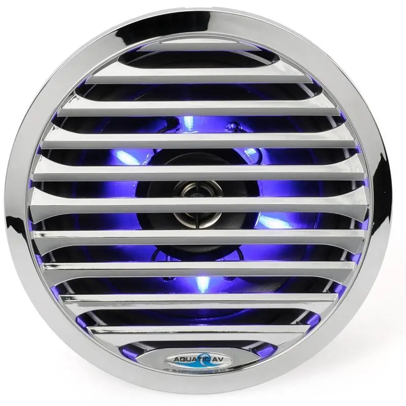 Aquatic AV AQ-SPK6.5-4L Chrome 6.5" Waterproof LED Marine Speaker pair Aquatic AV