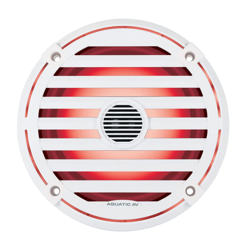 Aquatic AV EL421 6.5" Waterproof LED Cone Marine ELITE Speakers 240W White (Pair) Aquatic AV
