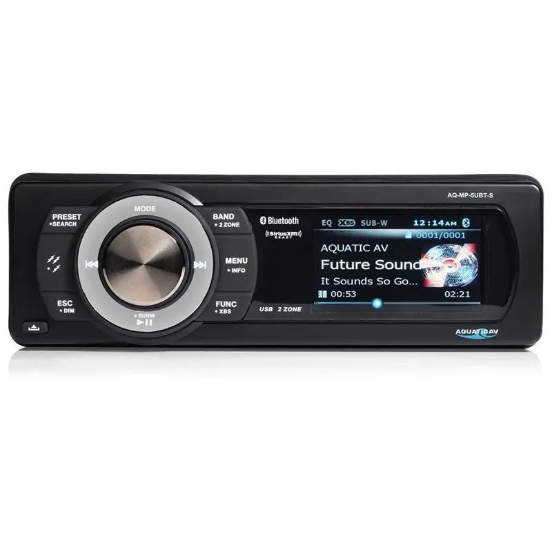 Aquatic Av AQ-MP-5UBT-S Marine Stereo & NK2-116W 6.5" 2-Way Coaxial Marine Speakers Aquatic AV